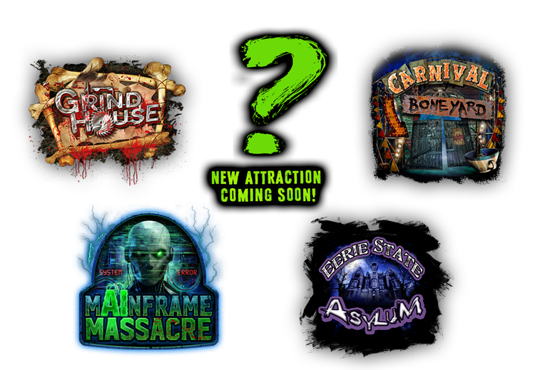 5 Haunted House at Frightworld in Buffalo NY. Including and all new attraction to be announced soon!